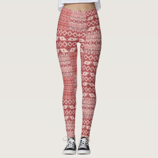 Red Southwest Pattern Leggings