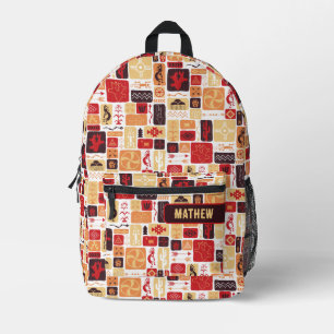 Red Southwest Printed Backpack