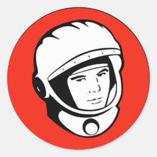 Red Soviet Cosmonaut Sticker