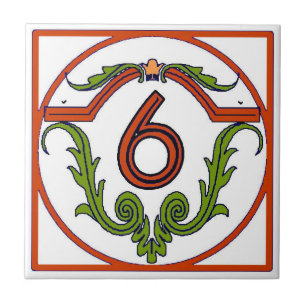 Red Spanish Letters 6 Ceramic Tile