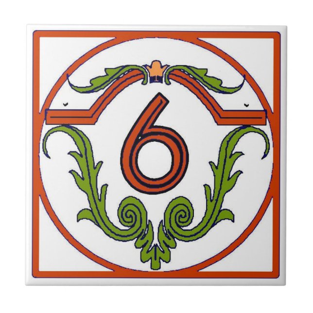 Red Spanish Letters 6 Ceramic Tile (Front)