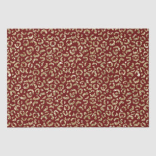 Red Sparkle Glitter Gold Leopard Print Tissue Paper