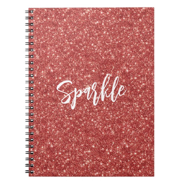 Red Sparkle Glitter   Notebook (Front)