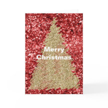 Red Sparkle Glitz Gold Christmas Tree