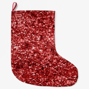 Red Sparkle Glitz Large Christmas Stocking