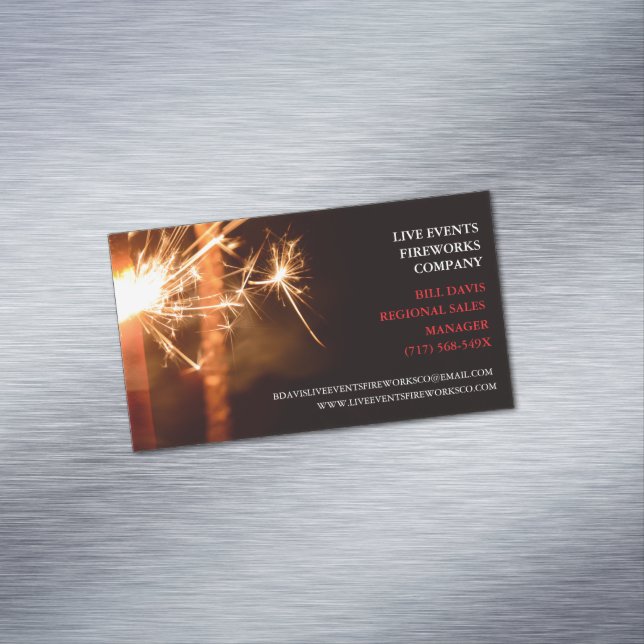 Red Sparklers  July 4th Store  Sales Fireworks  Magnetic Business Card (In Situ)