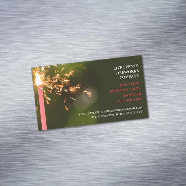 Red Sparklers  July 4th Store  Sales Fireworks  Magnetic Business Card (In Situ)