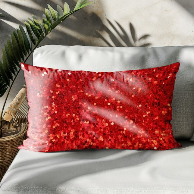 Red sparkling glitter pattern decorative cushion (Creator Uploaded)
