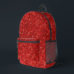 Red sparkling glitter pattern printed backpack<br><div class="desc">Immerse yourself in the stunning beauty of our vibrant red glitter texture design,  sure to add a touch of elegance to any backpack outfit.</div>