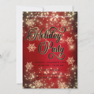 Red Sparkling luxury corporate Holiday party Invitation
