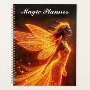 Red sparkly fiery fairy girl fantasy glitter magic planner