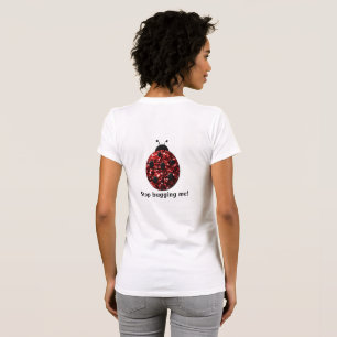 Red sparkly Ladybug Stop Bugging me Personalise T-Shirt