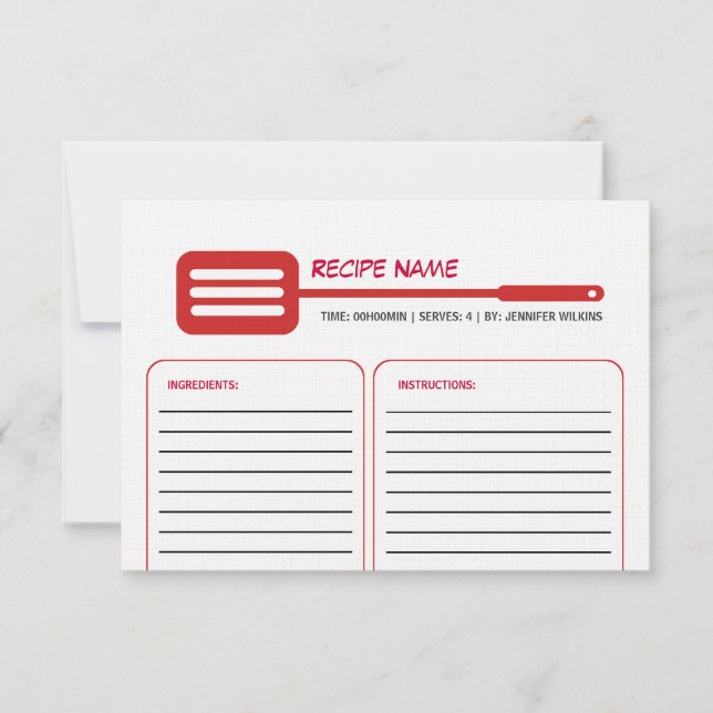 Red Spatula Recipe Card (Front)