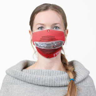 Red Speaker Strobe Face Mask
