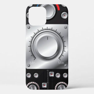Red speakers with amplifier and control knobs iPhone 12 case