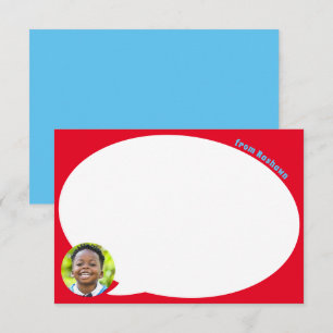 Red Speech Bubble and Photo Thank You Card