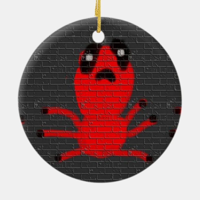 Red Spider Brown  Wall Painting, Art by Kids :) Ceramic Ornament (Back)