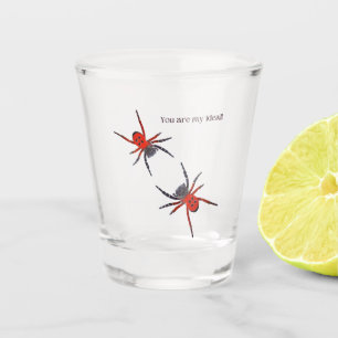 Red spiders shot glass