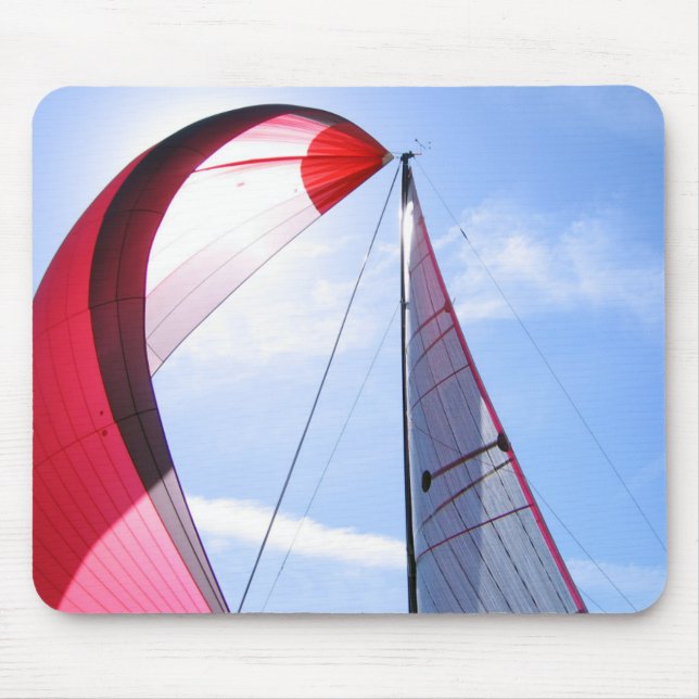 Red Spinnaker With Sun Mouse Pad (Front)