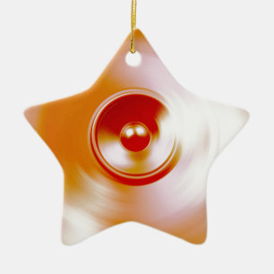 Red spinning music speaker ceramic ornament