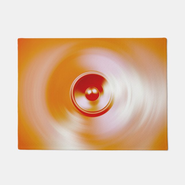 Red spinning music speaker doormat (Front)