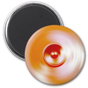 Red spinning music speaker magnet