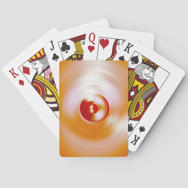 Red spinning music speaker playing cards (Back)