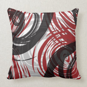 RED SPIRAL DESIGN Retro Throw Pillow