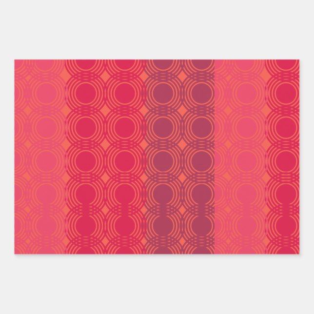 Red Spiral Gradient Pattern Wrapping Paper Sheet (Front)