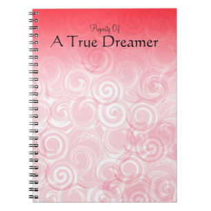 Red Spiral Template Background Notebook