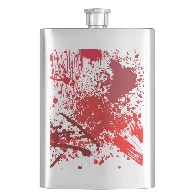 Red Splatter Fun Hip Flask (Front)