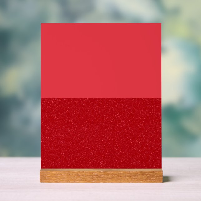 Red Split Acrylic Sign – Matte + Glitter Base (Neutral)