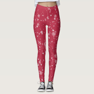 Red Splotchy Chaos Leggings