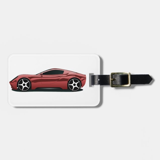 Red sport car luggage tag (Front Horizontal)