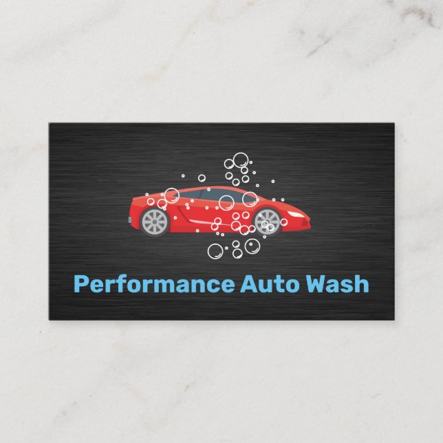 Red Sports Car Auto Wash and Detailing Business Card (Front)