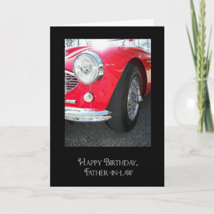 red sports car for father-in-law's birthday card