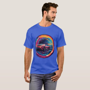 Red Sports Car in Modern Surreal Artistic Tunnel T-Shirt