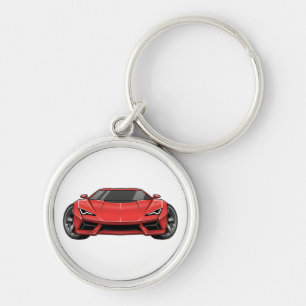 Red Sports Car Key Ring