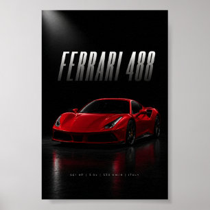 Red Sports Car – Luxury Supercar Automotive Poster