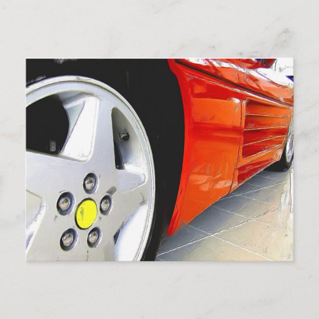 Red Sports Car postcard (Front)