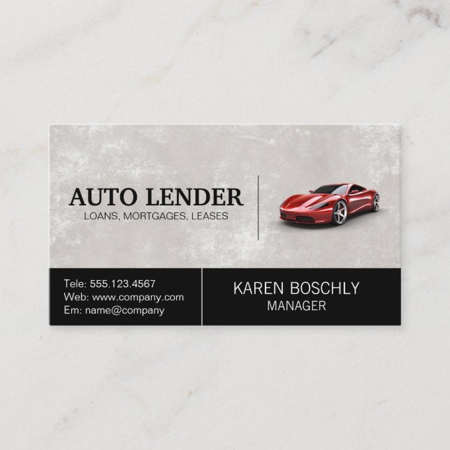 Red Sports Card | Auto Services (Front)