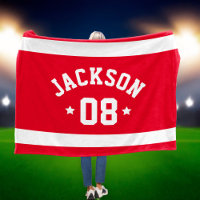 Red Sports Jersey Name and Number