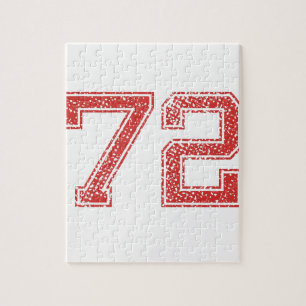 Red Sports Jerzee Number 72 Jigsaw Puzzle