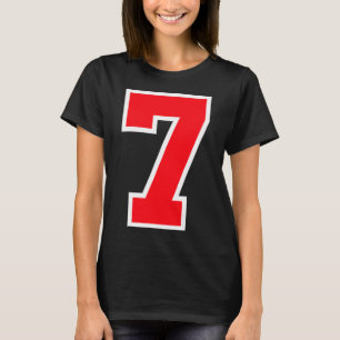 Red sports team number #7 performance T-Shirt