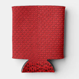Red sportswear fabric texture, closeup photo. can cooler