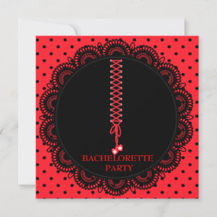 RED SPOT LACE BACHELORETTE PARTY INVITATION