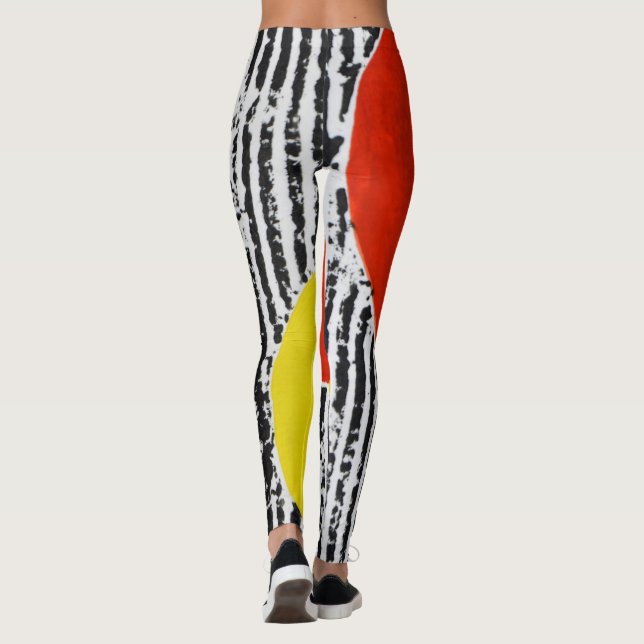 Red Spot really wild Leggings with black stripe (Back)