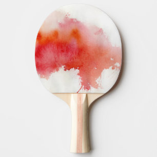 Red spot, watercolor abstract hand painted ping pong paddle