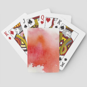 Red spot, watercolor abstract hand painted playing cards