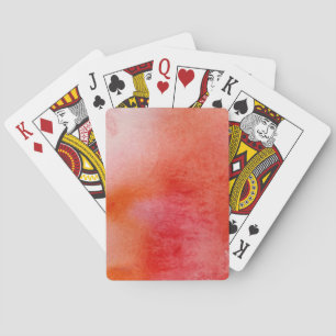 Red spot, watercolor abstract hand painted playing cards